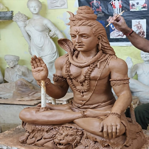 Idol clay lord mahadev statue