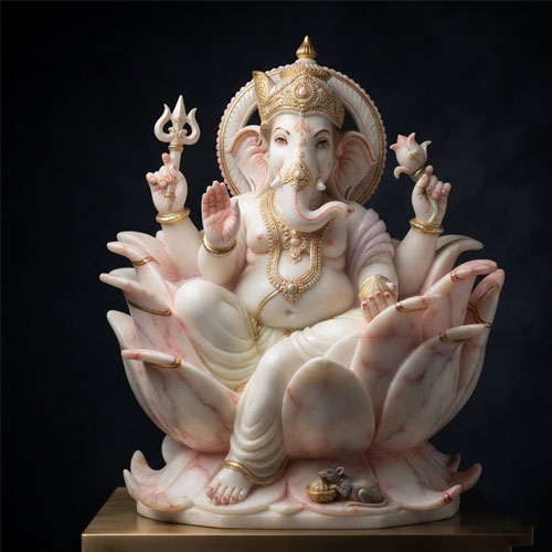 Flower base Ganpati idol