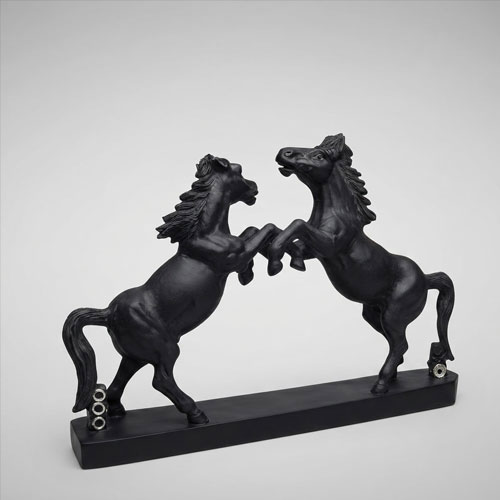 Black stone horse