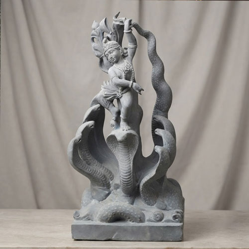 Lord krishna with snake black stone