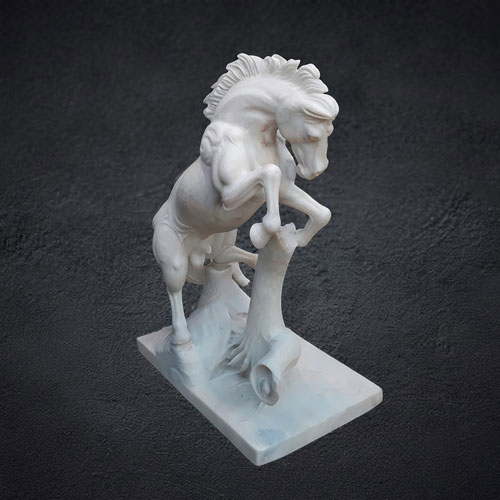 white marble horse sculpture