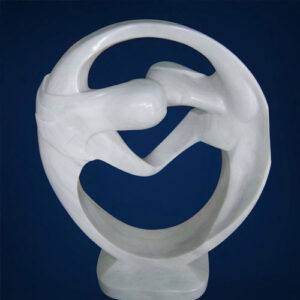 modern art theme male female marble sculpture