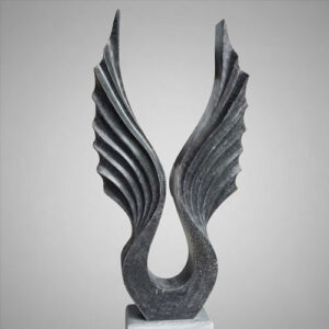 modern arts theme  bird wings marble sculpture