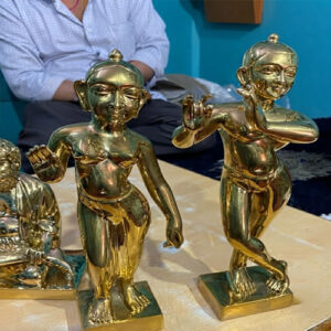 brass gloss textured Radha Krishna
