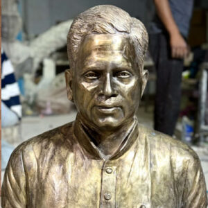 bronze metal half portraits sculpture