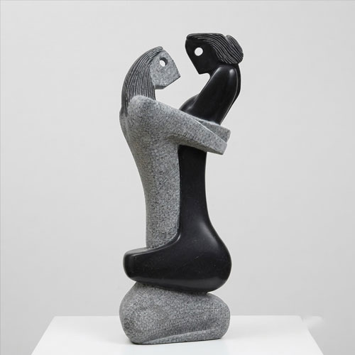 Moderart theme black marbel couple sculpture