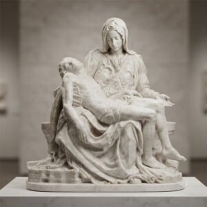 Makrana White marbel mother child sculpture figure