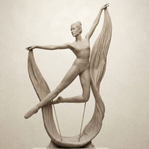 Abstract landscape dancing female
