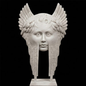 Smiley angel face marble sculpture