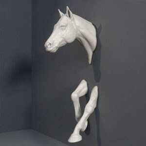 Frp wall mounted horse sculpture