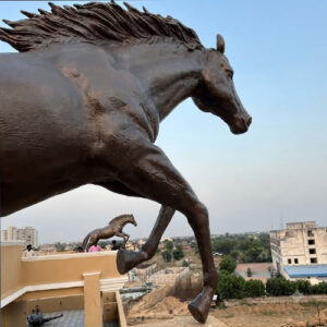 frp Sculpture of a horse in a leaping pose