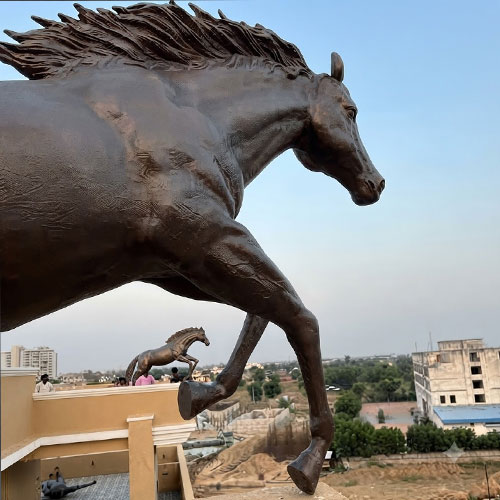 frp Sculpture of a horse in a leaping pose