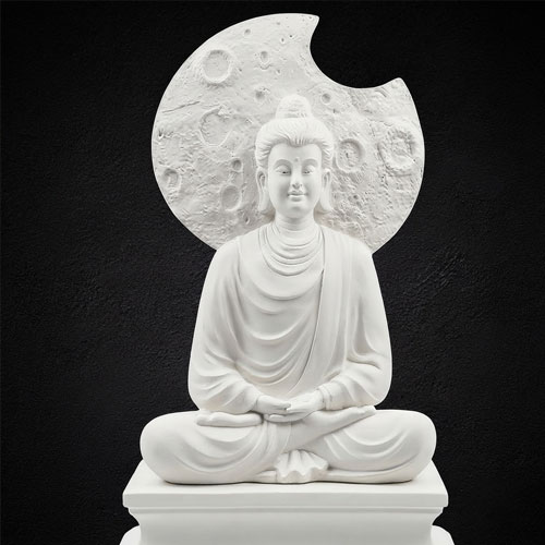 marble hand crafted peace pose buddha statue